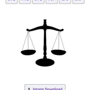 Attorney Lawyer Scales of Justice Silhoutte, SVG, Clipart,Scales of Justice Files for Cricut,Scales of Justice Vector, Dxf, Png, Eps