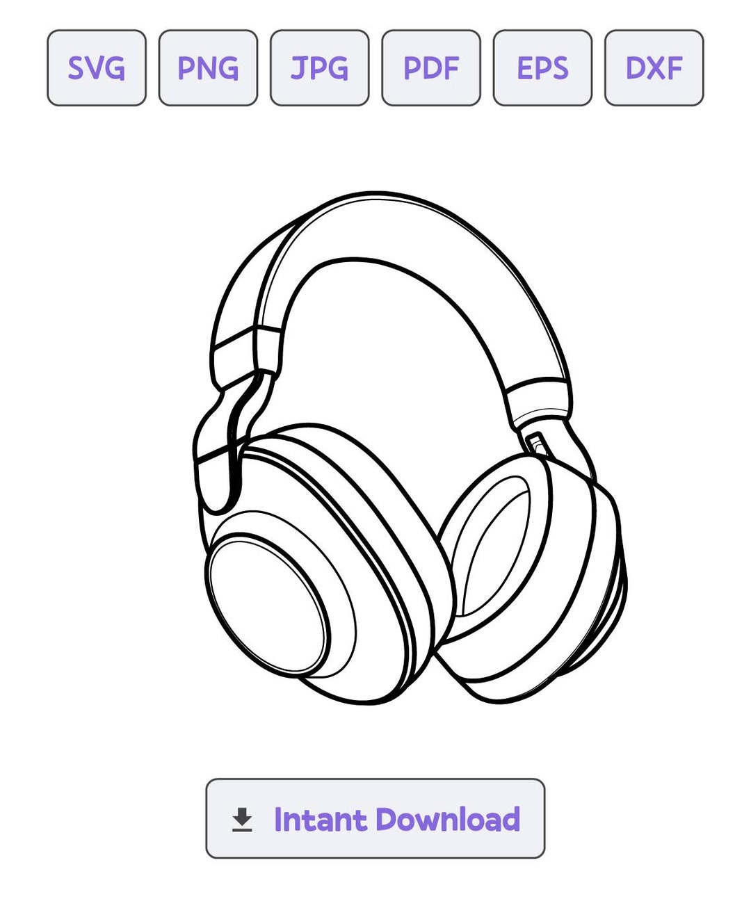 Headphones SVG , Headphones Clipart, Files for Cricut, Headphones Cut