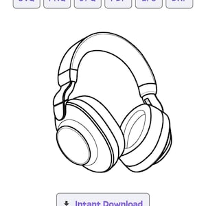 HeadPhones SVG , HeadPhones Clipart, Files for Cricut, HeadPhones Cut Files For Silhouette, Vector, Dxf, Png, Eps