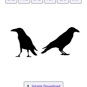 Raven Silhouette SVG, svg, Raven dxf, Raven eps, Raven Cricut, Raven Clipart, Raven Silhouette Cut File, Instant Download