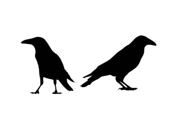 Raven Silhouette Cut File (svg, png, jpg, pdf, eps, dxf) (Digital Download)