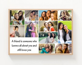 Personalisierte FREUNDE Foto-Collage: Individuell angefertigtes Freundschaftsgeschenk (Digitaler Download)