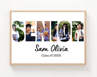 Personalized Senior Photo Collage Frame, Graduation Gift (Digital Download)