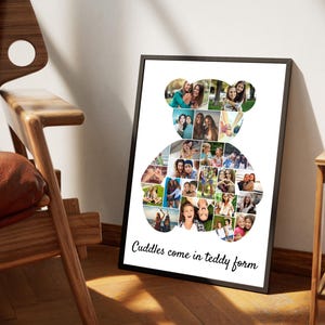 Teddy Bär Foto Collage Vorlage, Benutzerdefiniertes Andenken Geschenk, Digitaler Download, Canva Vorlage Bild 6