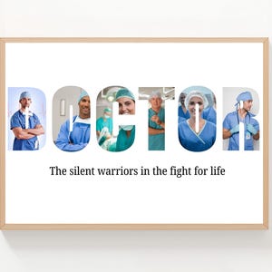 Personalized DOCTOR Photo Collage | Canva template - Unique Memorial Artwork | Instant download