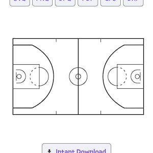 Cancha de baloncesto SVG, archivo SVG de cancha de baloncesto, clipart de cancha de baloncesto, archivos para Cricut, silueta de cancha de baloncesto, vector, dxf, png, eps