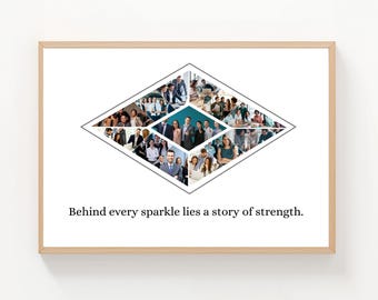 Collage de fotos de diamantes: Regalo personalizado para el equipo (Descarga digital)