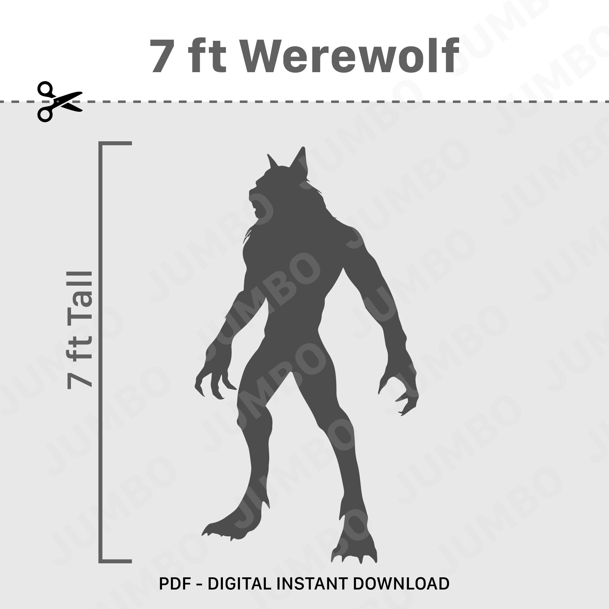 7 Ft Werewolf Printable Template for Home Decor Print Trace - Etsy