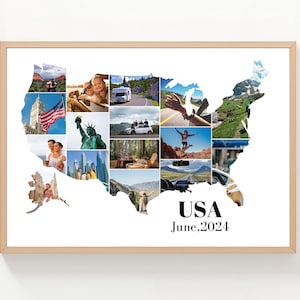 Personalisierte USA Map Foto-Collage-Vorlage (digitaler Download)