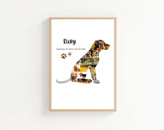 Dog Photo Collage Template: Custom Pet Memorial Gift (Digital Download
