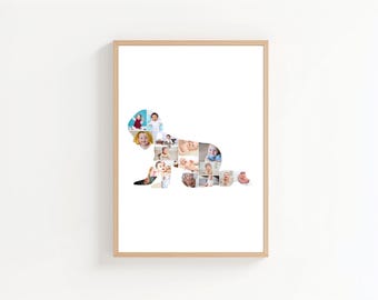 Fotocollage baby kruipen mijlpaal: aangepaste canva-sjabloon (digitale download)