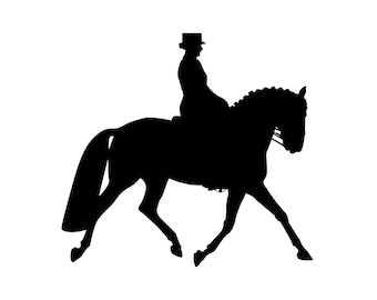 Equestrian Horse Silhouette SVG, DXF, EPS Cut Files (Instant Download)
