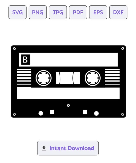 Cassette Tape Silhouette SVG Svg Dxf Cassette Tape Eps - Etsy