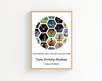 Soccer Ball Photo Collage Template: Custom Sports Gift (Canva)