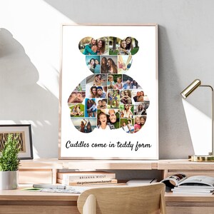 Teddy Bär Foto Collage Vorlage, Benutzerdefiniertes Andenken Geschenk, Digitaler Download, Canva Vorlage Bild 4