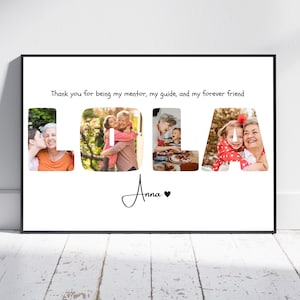 Personalized LOLA Frame, Custom LOLA  Photo Print, Instant Download Template, Collage, Mother&#39;s Day Gift, Editable Canva