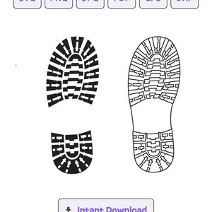 Hiking Boots Prints SVG, SVG file, Boots Clipart, Files for Cricut, Shoe Cut Files For Silhouette, Vector, Dxf, Png, Eps