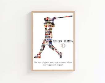 Custom Baseball Photo Collage Template: Personalized Sports Gift (Digital Download)