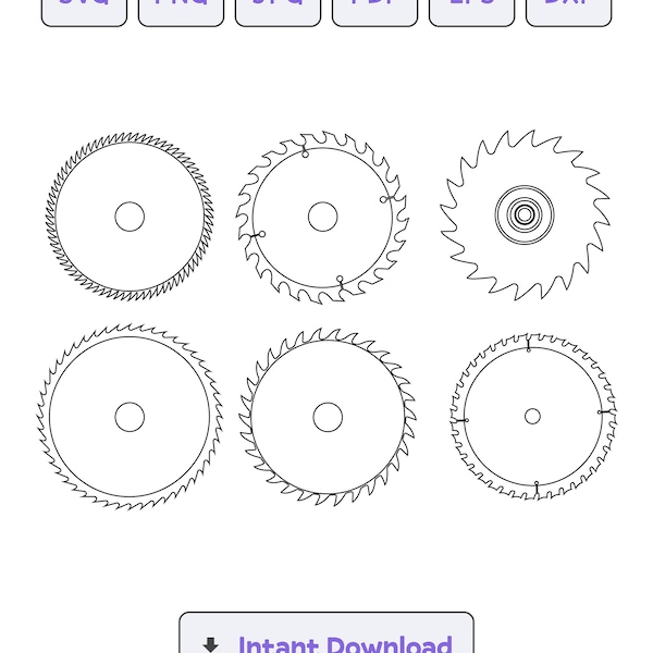 Saw Blade Dxf Files Etsy
