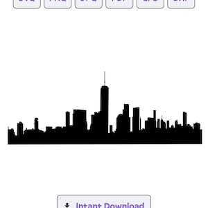 New York City Skyline Silhouette SVG, svg, dxf, eps, New York City Skyline Cricut, New York Clipart, Silhouette Cut File, Instant Download