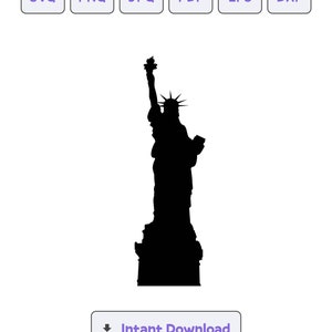 Silhueta da estátua da liberdade SVG, svg, dxf, estátua da liberdade eps, cricut, clipart da estátua da liberdade, arquivo de corte de silhueta, download instantâneo