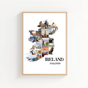 Ireland Map Photo Collage Template: Personalized Travel Keepsake (Digital Download)