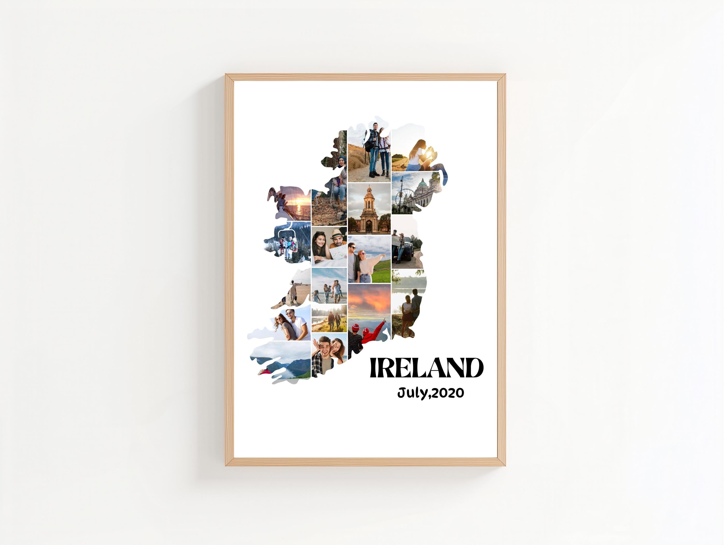 Ireland Map Photo Collage Template: Personalized Travel Keepsake ...