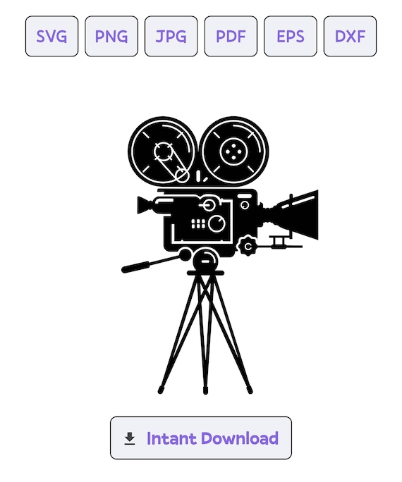 Movie Camera Silhouette SVG Svg Dxf Movie Camera Eps - Etsy Canada