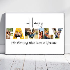 Personalisierte FAMILIE Foto Collage - Individuelles Geschenk - Bearbeitbare Canva Vorlage | Geschenke für Familie