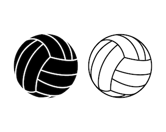 Omtrek en vulling volleybal SVG: vectorbestanden (digitale download)