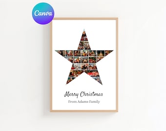 Star Photo Collage Template: Custom Anniversary Gift (Digital Download)