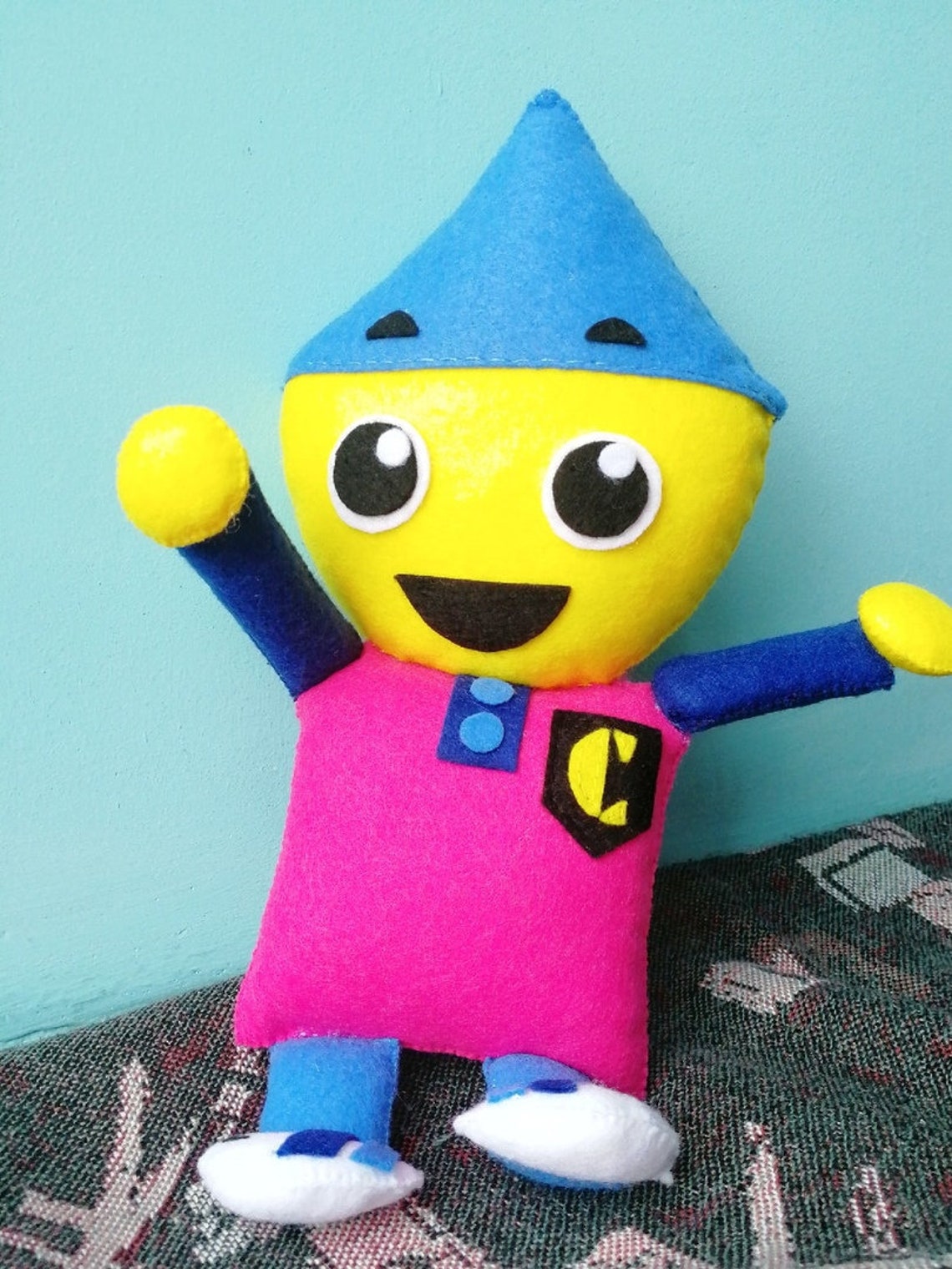 Custom personalized plushie Charlie colorforms city felt | Etsy