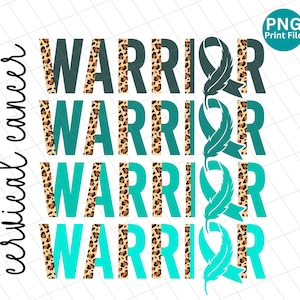 Cervical Cancer Warrior Leopard PNG, Cervical Cancer Survivor Cheetah Sublimation, Cervical Cancer Awareness Teal Ribbon Shirt PNG