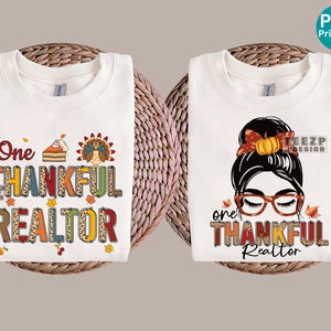 Realtor one thankful messy bun bundle PNG, Realtor Fall Leopard bundle Sublimation PNG, Realtor Life Pumpkin Season Thanksgiving bundle PNG
