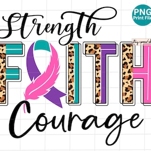 Thyroid Cancer Awareness Strength faith courage Png, Hope Thyroid Png, Thyroid Fighter Png, Thyroid Survivor Png, Thyroid Cancer Ribbon Png