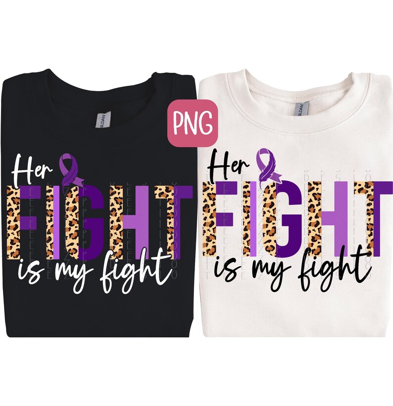 Her Fight is My Fight Epilepsy PNG, Purple Ribbon Sublimation Design