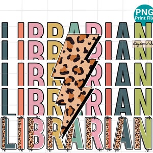 Librarian leopard Png, Librarian Back to School Retro Png, Librarian First day of School Png, Squad, Librarian Sublimation Design Download