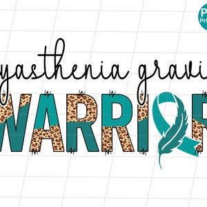 Guerreiro Miastenia Gravis Leopardo PNG, Design de sublimação de doodle de consciência de Miastenia Gravis, Camisa de fita azul-petróleo de Miastenia Gravis PNG