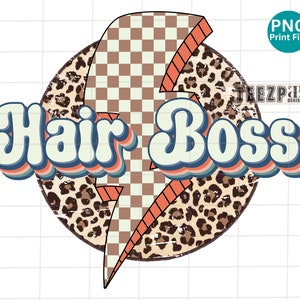 Hair Boss lighting bolt PNG, Hair Boss Instant download, Hair Boss leopard sublimation, Hair Boss digital download, Hair Boss shirt png