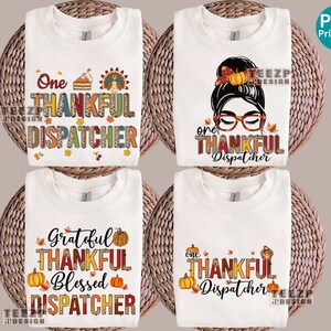 Dispatcher one thankful turkey PNG Bundle Fall Leopard Sublimation, Dispatcher Life Pumpkin Season PNG, Dispatcher Thanksgiving PNG Bundle