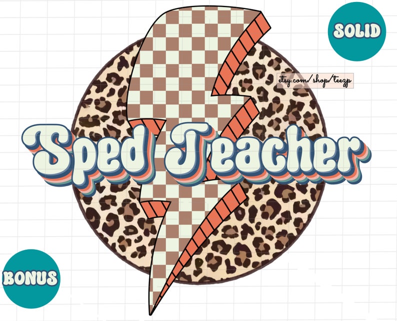 Sped Teacher Retro PNG, Special Education Teacher Leopard Sublimation ...