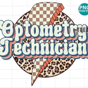 Optometrie technicus geruite bliksemschicht PNG, Leopard optometrie sublimatie, oogarts ontwerp, optometrist PNG digitale download