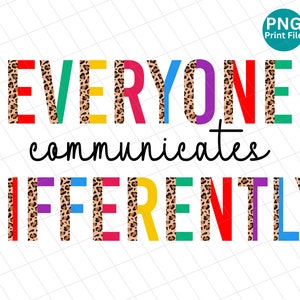 Autism Everyone communicates Differently PNG, Autism Awareness Leopard PNG, Autism puzzle sublimation PNG, Autism support digital download