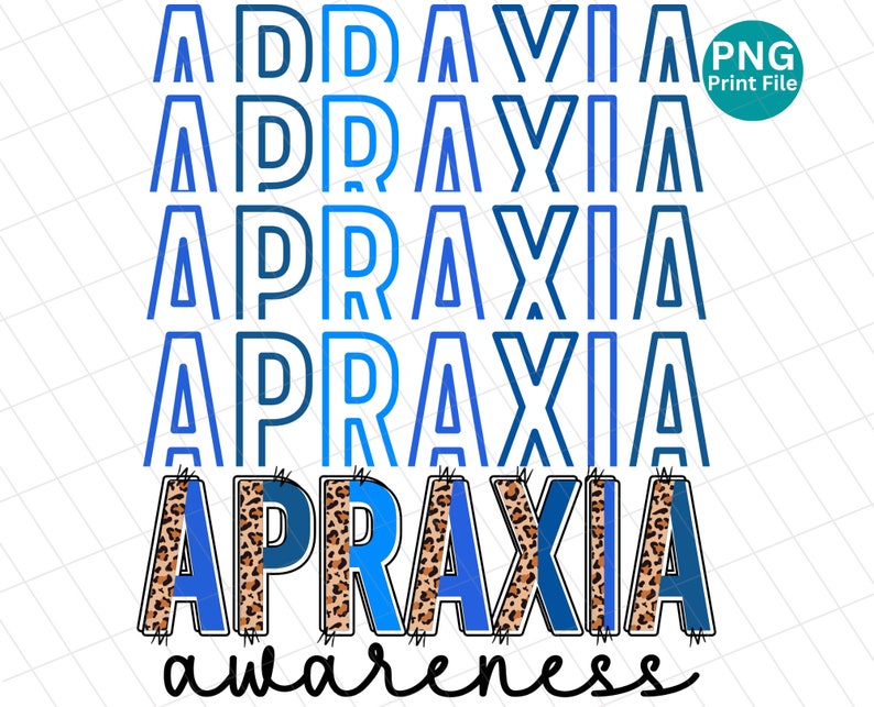 Apraxia Awareness Doodle Letter PNG, Apraxia Awareness Leopard PNG ...