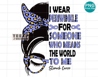Magen-Krebs-Bewusstsein Ich trage Immergrün PNG, Magen-Krebs-Leopard chaotisch Dutt Sublimation, Magen-Krebs-Bewusstsein Periwinkle Ribbon png