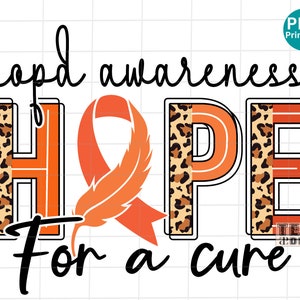 Esperanza de conciencia de la copd para una cura PNG, Leopardo de conciencia de la copd PNG, Sublimación de guepardo de conciencia de la copd, camisa de cinta naranja de conciencia de la copd png