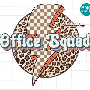 Büro Squad Retro PNG, Büro Personal Leopard Sublimation Design, Büro Crew Blitz Design, Büro Squad PNG digitaler Download