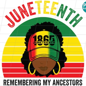 Juneteenth Recordando a mis antepasados Png Diseño de sublimación Descarga digital PNG DIGITAL instantánea, Chica negra 1865 Juneteenth sublimación Png