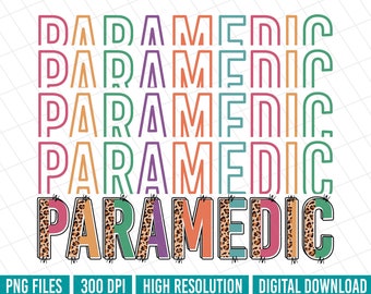 Paramedic doodle letter PNG, Paramedic leopard sublimation, Paramedic digital download, Paramedic shirt png, Paramedic Instant download