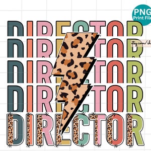 Director leopard Png, Director Back to School Retro Png, Director First day of School Png, Squad, Crew, Director Sublimation Design Download